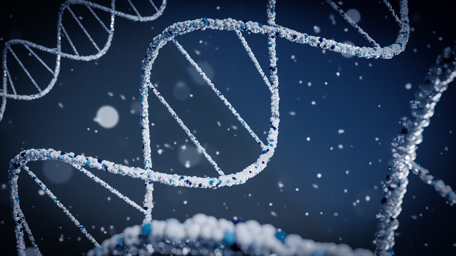 An abstract illustration of a DNA double helix